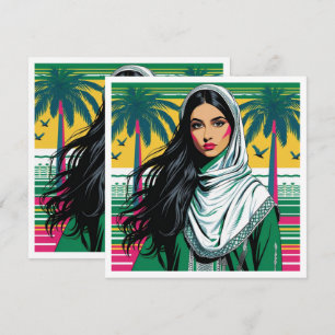 "Saudi-Pop Queen - Bold Heritage Art for National