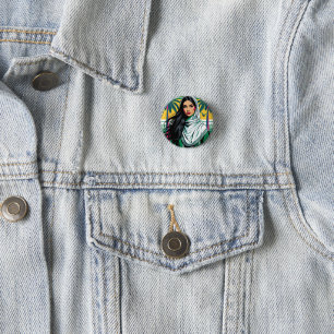"Saudi-Pop Queen - Bold Heritage Art for National Button