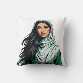 "Saudi-Pop Queen - Bold Heritage Art for National Kissen