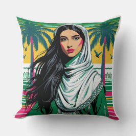 "Saudi-Pop Queen - Bold Heritage Art for National Kissen