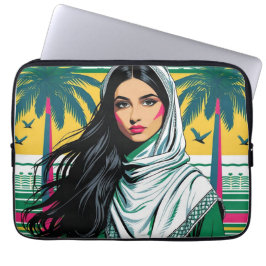 "Saudi-Pop Queen - Bold Heritage Art for National Laptopschutzhülle