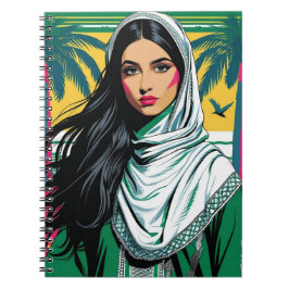 "Saudi-Pop Queen - Bold Heritage Art for National Notizblock