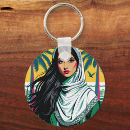 "Saudi-Pop Queen - Bold Heritage Art for National Schlüsselanhänger