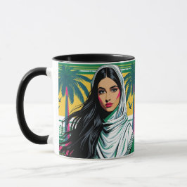 "Saudi-Pop Queen - Bold Heritage Art for National Tasse