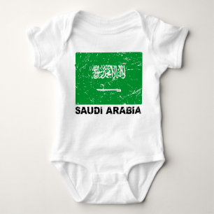 Saudia Arabien Vintage Flagge Baby Strampler