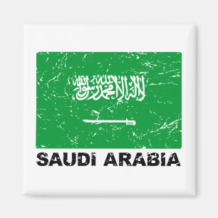 Saudia Arabien Vintage Flagge Magnet