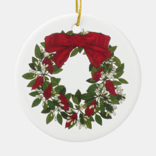 Sauerampfer-/Poinsettia-Kranz Keramikornament