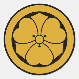 Sauerklee mit Schwertern im Kreis 1 Runder Aufkleber