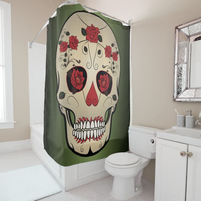 Sauerkulptur mit Damenbug Augen Duschvorhang (Beispiel)