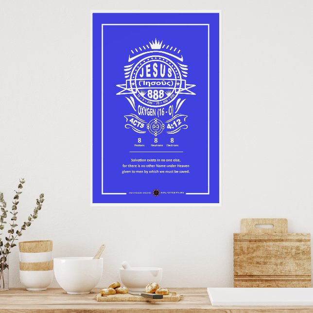 Sauerstoff Jesus 888 Poster (Küche)