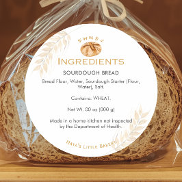 Sauerteigbrot Weizen Bäckerei Zutat Runder Aufkleber