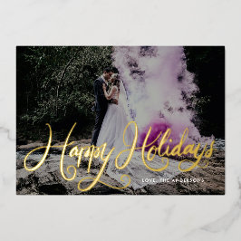 Sauferei frohe Weihnachten Gold ein Foto glücklich Folien Feiertagskarte