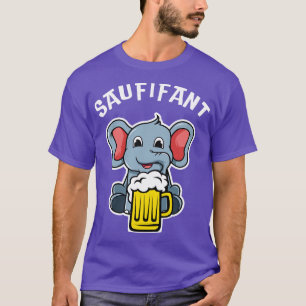 Saufünfant Lustiger Elefant Bier Party T-Shirt