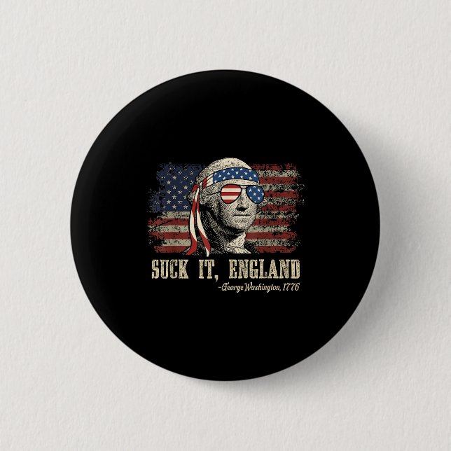 Saug england lustig 4. juli george washington button (Vorderseite)