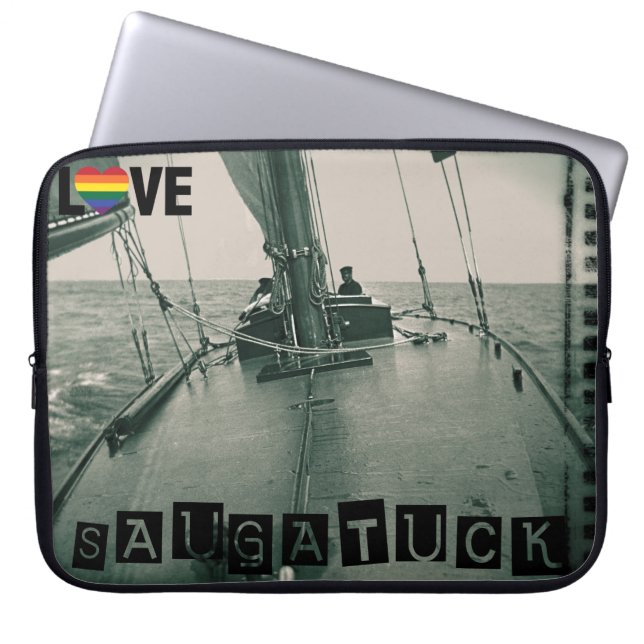 Saugatuck Michigan Sailing Rainbow Vintag 1910 Laptopschutzhülle (Vorderseite)