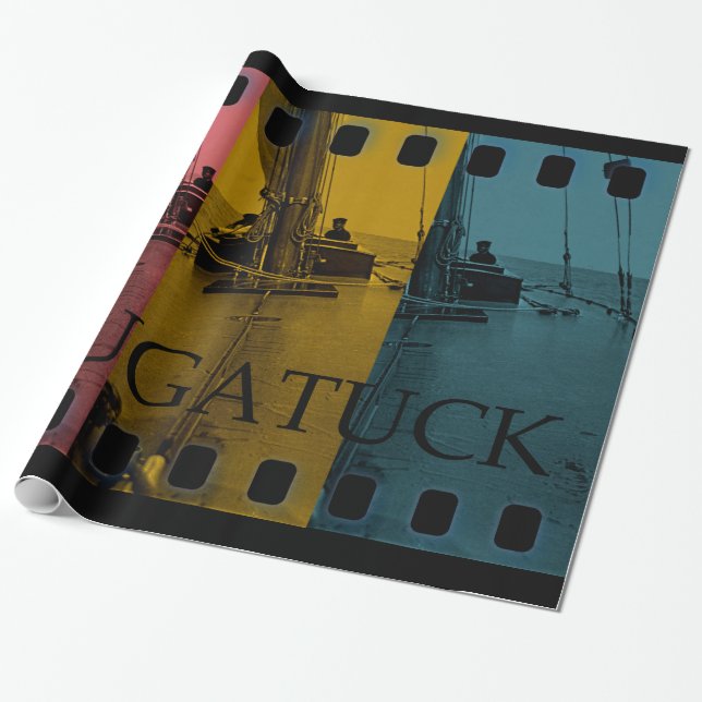 Saugatuck Michigan Sailing Rainbow Vintag Geschenkpapier (Ungerollt)