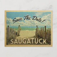 Saugatuck Michigan Save the Date Vintag