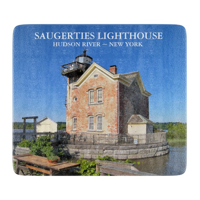 Saugerties Lighthouse, New York Cutting Board Schneidebrett (Vorderseite)