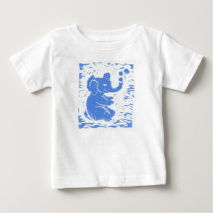 Säugling Baby Blue Elephant bläst Blasen T - Shirt