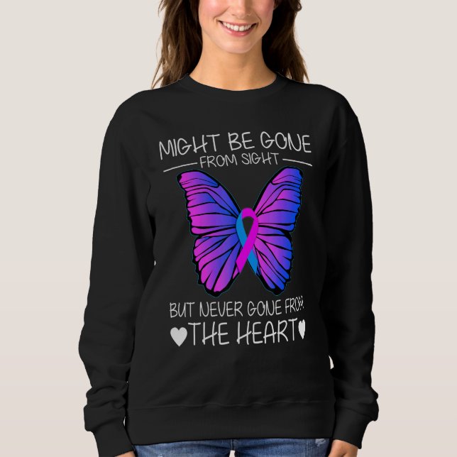 Säugling-Bewusstlosigkeit Schmetterling Pink Blue  Sweatshirt (Vorderseite)