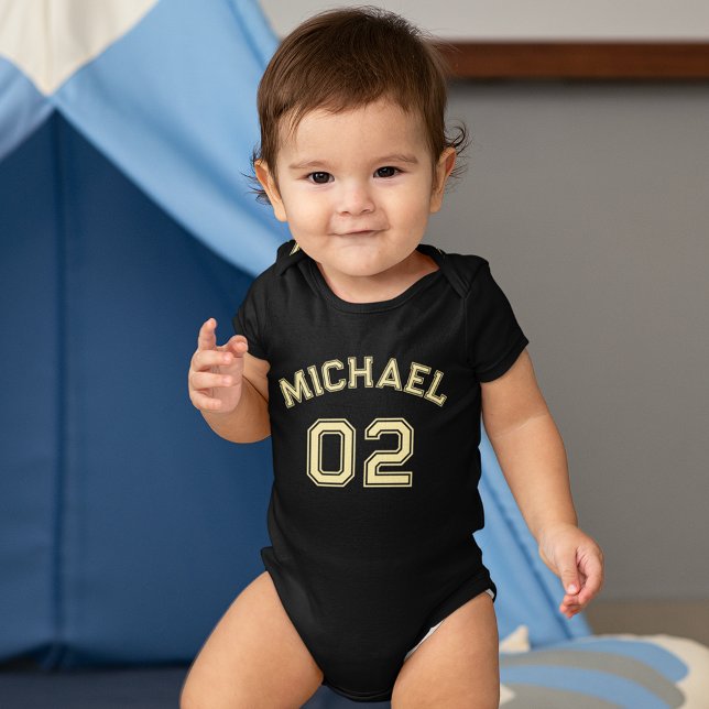 Säugling Boy Girl Name Jersey Nummer Sportwolle Baby Strampler (Infant Boy Girl Name Jersey Number Sports Cotton Baby Bodysuit)