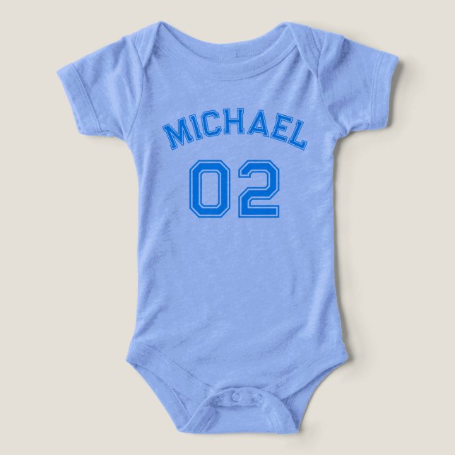 Säugling Boy Name Jersey Nummer Sportweiche Baumwo (Design Vorderseite)