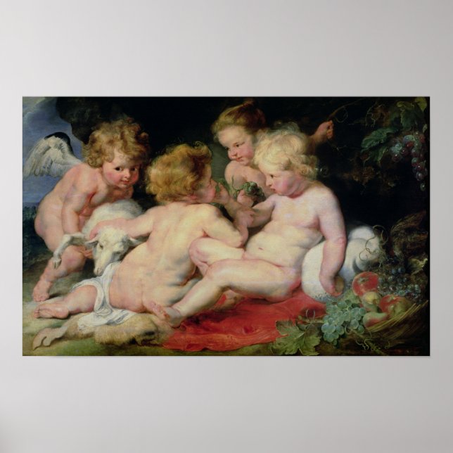 Säugling Christus mit Johannes dem Taufe und zwei Poster (Vorne)