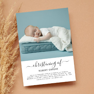 Säugling Foto Taufe Baby Boy oder Girl Christening Einladung