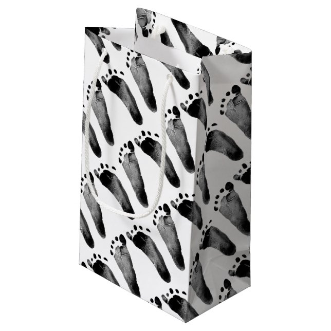 Säugling-Fußspuren Kleine Geschenktüte (Rückseite Schrägansicht)