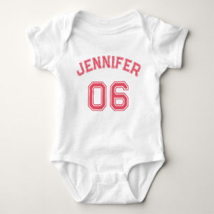 Säugling Girl Name Jersey Nummer Sportweiche Baumw Baby Strampler