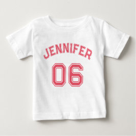 Säugling Girl Pink Name Jersey Nummer Sportwolle Baby T-shirt