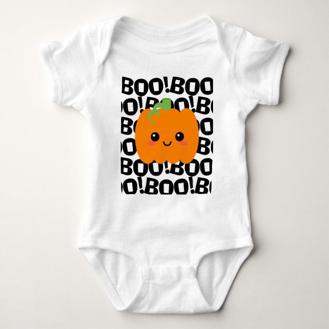 Säugling Halloween Costume Pumpkin, Niedlich Hallo Baby Strampler (Vorderseite)