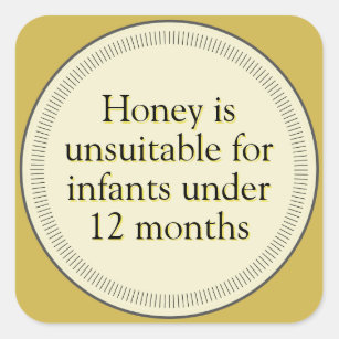 Säugling Honey Warning Gold Quadratischer Aufkleber