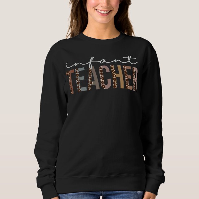 Säugling Lehrerin Leopard Anerkennung für Frauen f Sweatshirt (Vorderseite)
