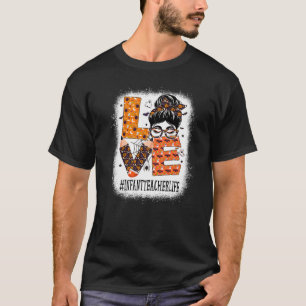 Säugling Lehrerin Liebe Messy Bun Pumpkin Orange W T-Shirt