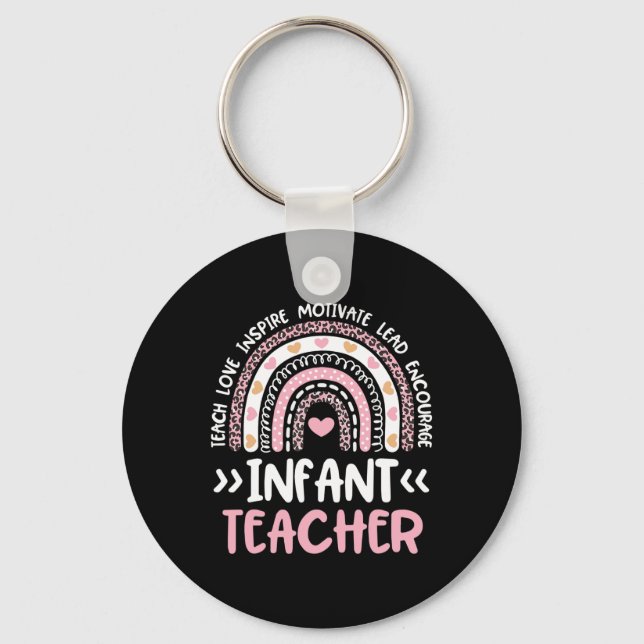 Säugling Lehrerin Niedliche Gefärbte Krawatte Rege Schlüsselanhänger (Vorderseite)