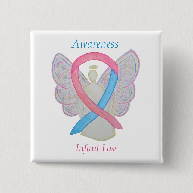 Säugling Lose Awareness Ribbon Engel Custom Art Bu Button (Vorderseite)