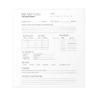 Säugling-Protokoll, Säugling-Tracker, Säugling-Nag Notizblock