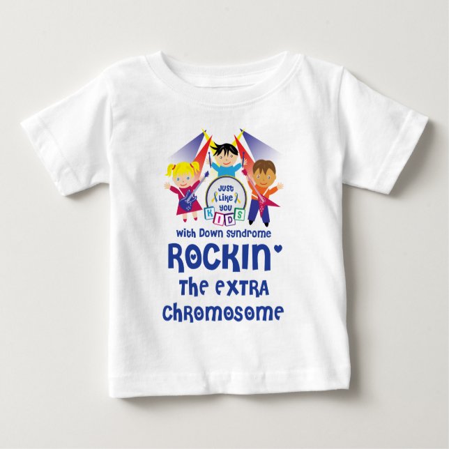 Säugling ROCKIN' Das Extra-Chromosom (Langschlauch Baby T-shirt (Vorderseite)
