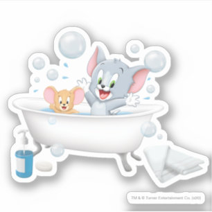 Säugling Tom und Jerry machen einen Bath Aufkleber