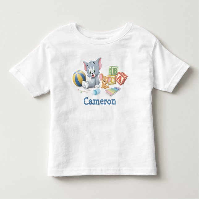 Säugling Tom und Jerry spielen mit Spielzeug Kleinkind T-shirt (Vorderseite)