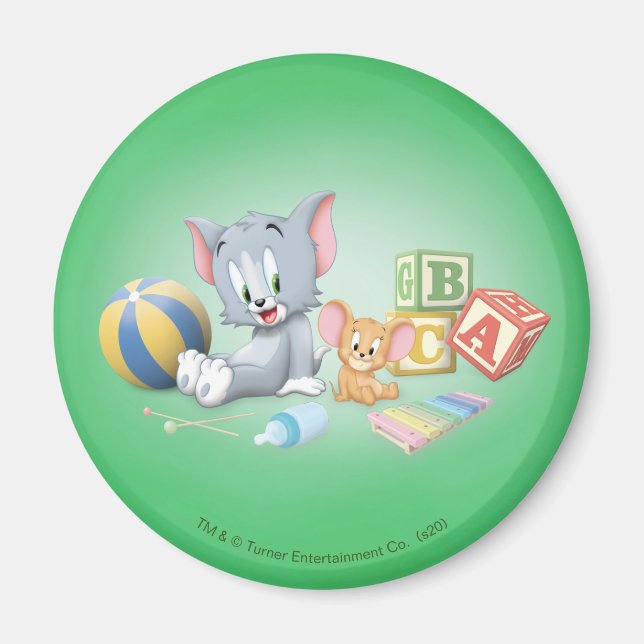 Säugling Tom und Jerry spielen mit Spielzeug Magnet (Vorne)