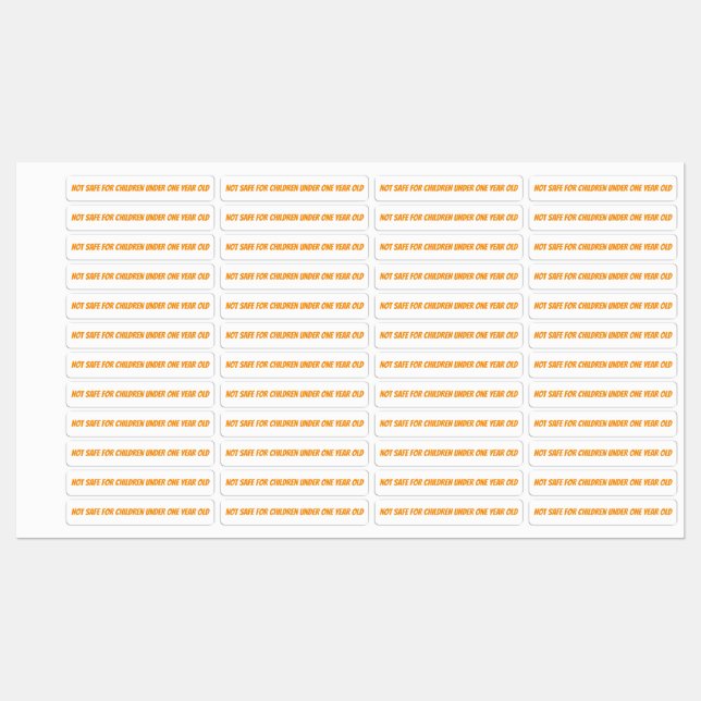 Säugling warnt Honey Jar Lid Security Etiketten (Blatt)