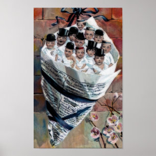 Säuglinge in der Zeitung Poster