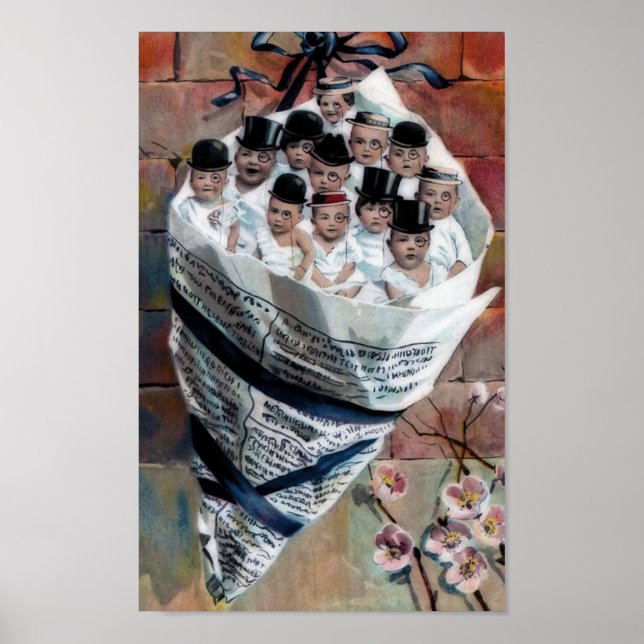 Säuglinge in der Zeitung Poster (Vorne)