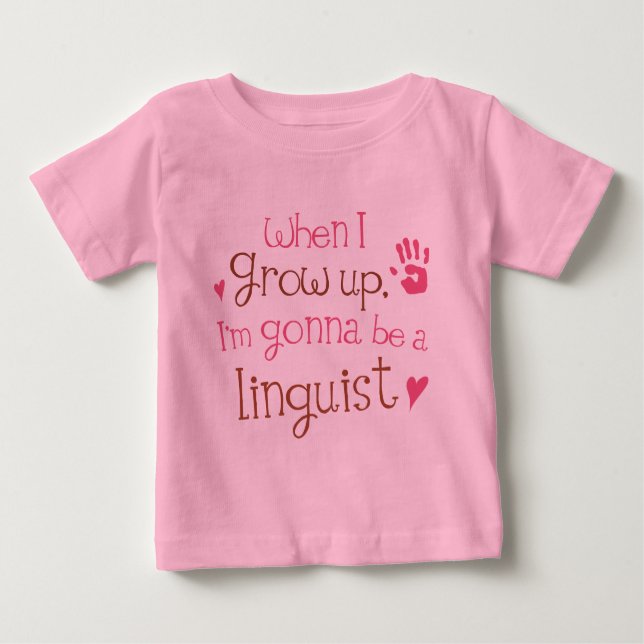 Säuglings-Baby-T - Shirt des Linguist-(Zukunft) (Vorderseite)
