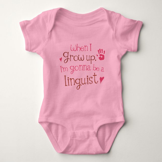 Säuglings-Baby-T - Shirt des Linguist-(Zukunft) (Vorderseite)