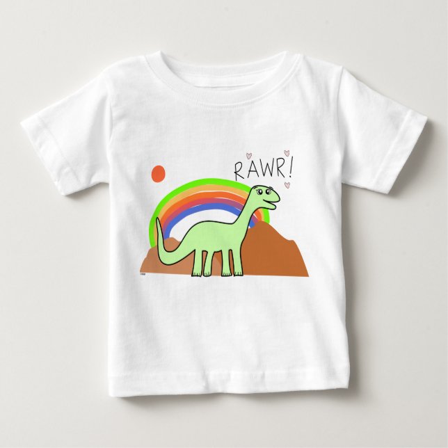 Säuglings-Regenbogen Rawr Shirts (Vorderseite)