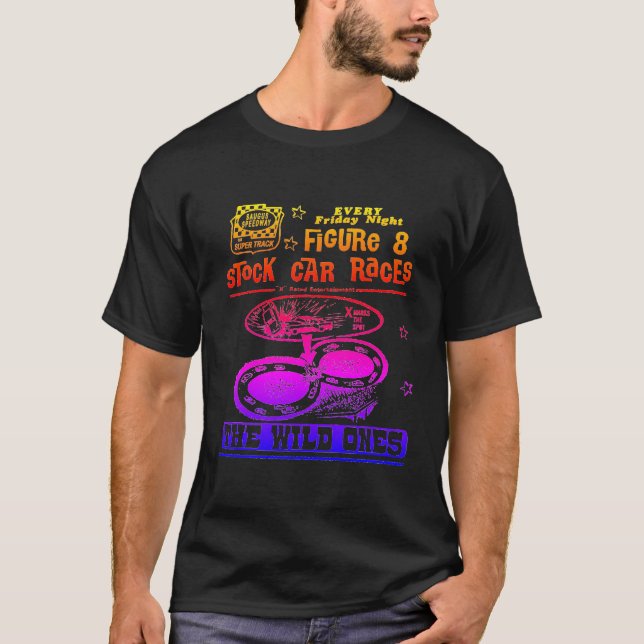 Saugus Speedway Vintage dunkle Abbildung 8 Shirt (Vorderseite)