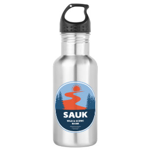 Sauk Wild und der Landschaftliche Fluss Washington Edelstahlflasche